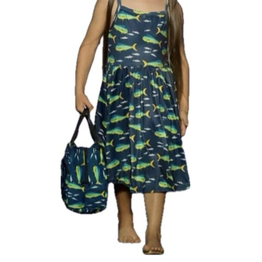 NWT Adorably Sapphira Hawaii Girl's Hawaiian Mahi Mahi Tropical Fish Dress 5-6